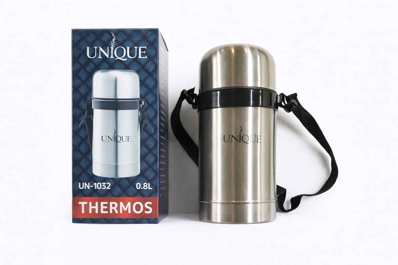 Edelstahl Thermosflasche mit Tragehülle 0